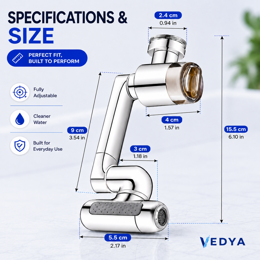 1440° Rotating Faucet Attachment + 2 Replacement  Filter FREE