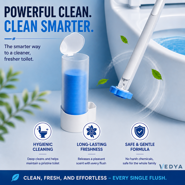 Touch-Free Toilet Brush with 18 Replacement Cleaning Heads