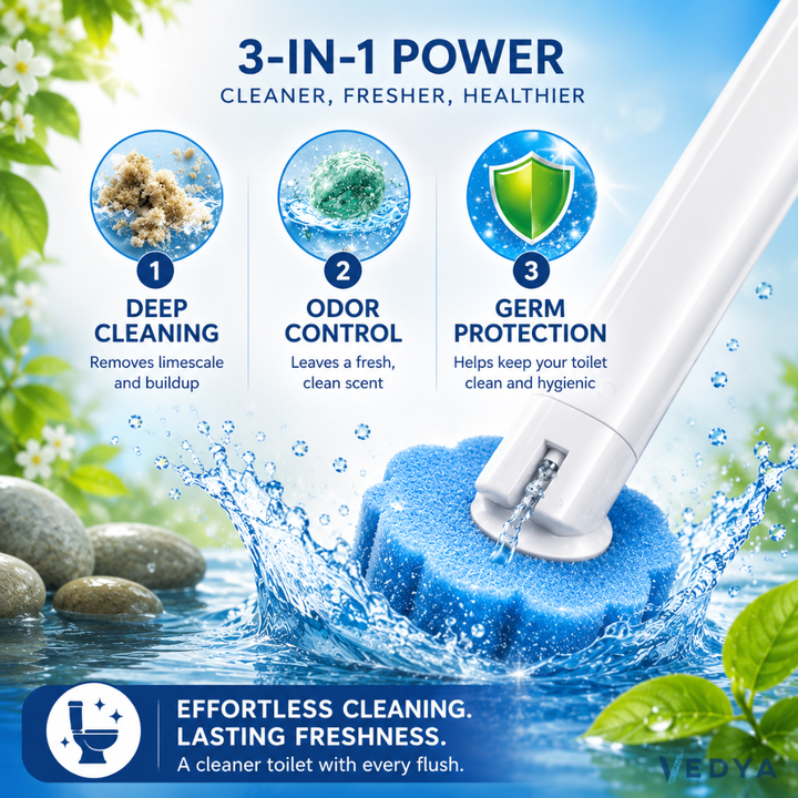 Touch-Free Toilet Brush with 18 Replacement Cleaning Heads