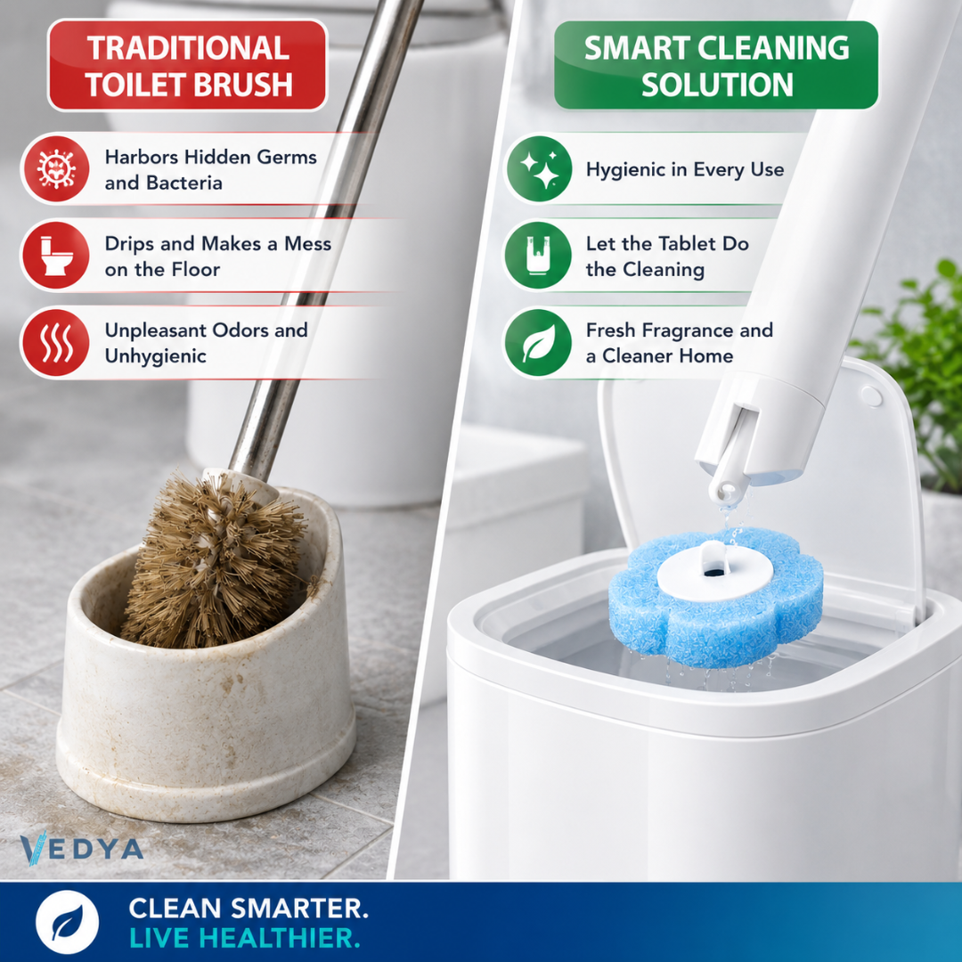 Touch-Free Toilet Brush with 18 Replacement Cleaning Heads