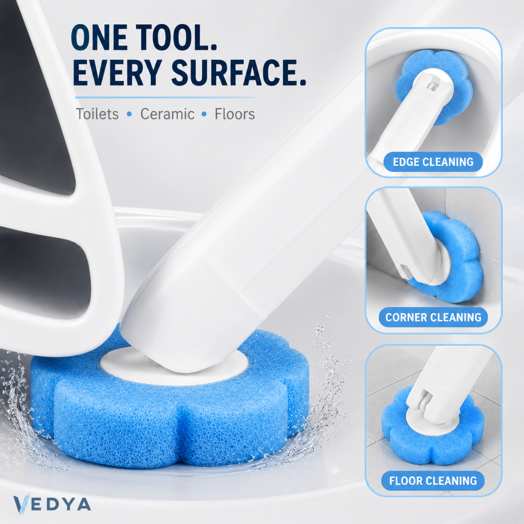 Touch-Free Toilet Brush with 18 Replacement Cleaning Heads