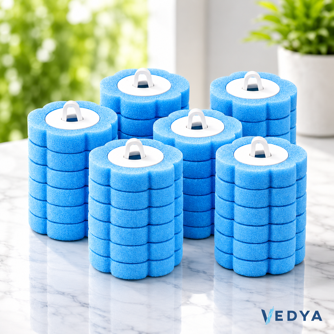 Toilet brush replacement sponge head set