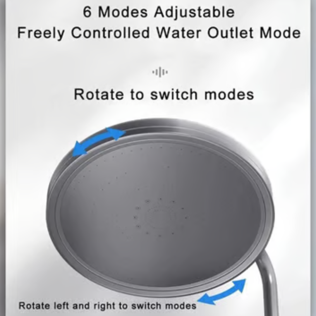 6-Mode Round Rainfall Shower Head