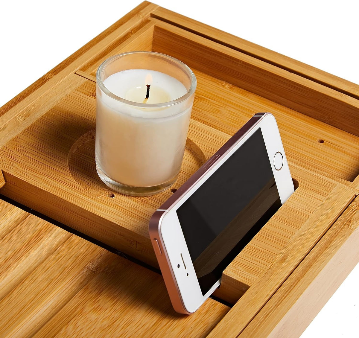 Expandable Luxury Wooden Bathtub Caddy Tray