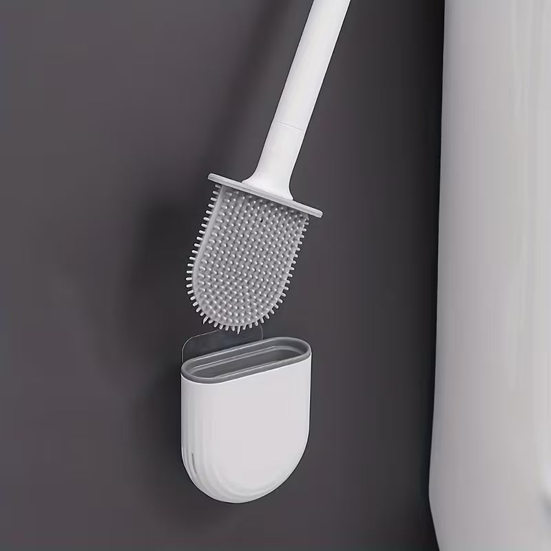 Hygienic Silicone Toilet Brush with Wall Mount