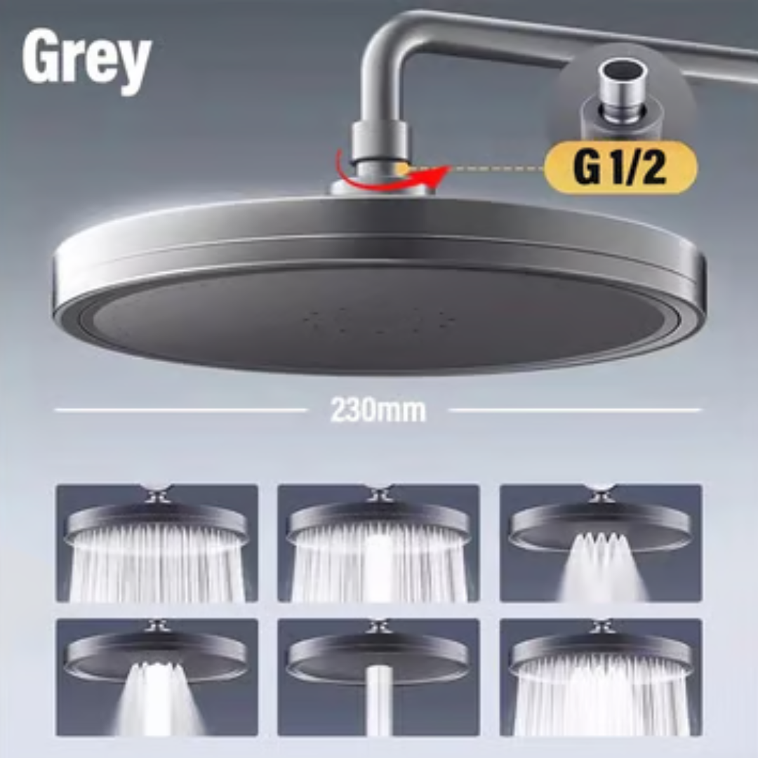6-Mode Round Rainfall Shower Head