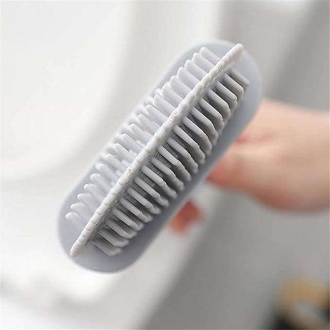 Hygienic Silicone Toilet Brush with Wall Mount