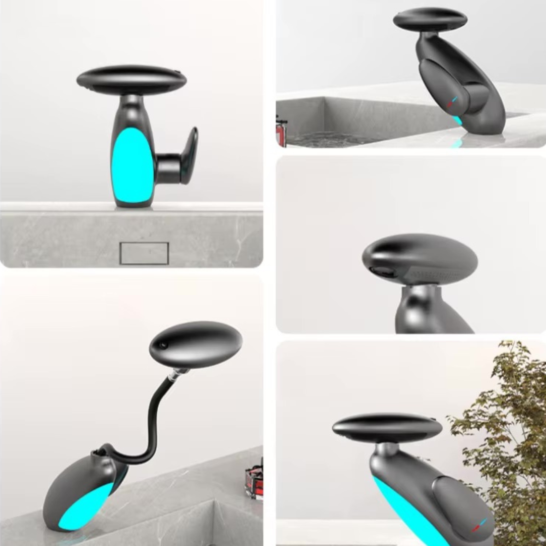 Smart LED Temperature Display Faucet – Swan Design