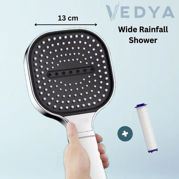Wide Rainfall Shower Head with Built-In Filter