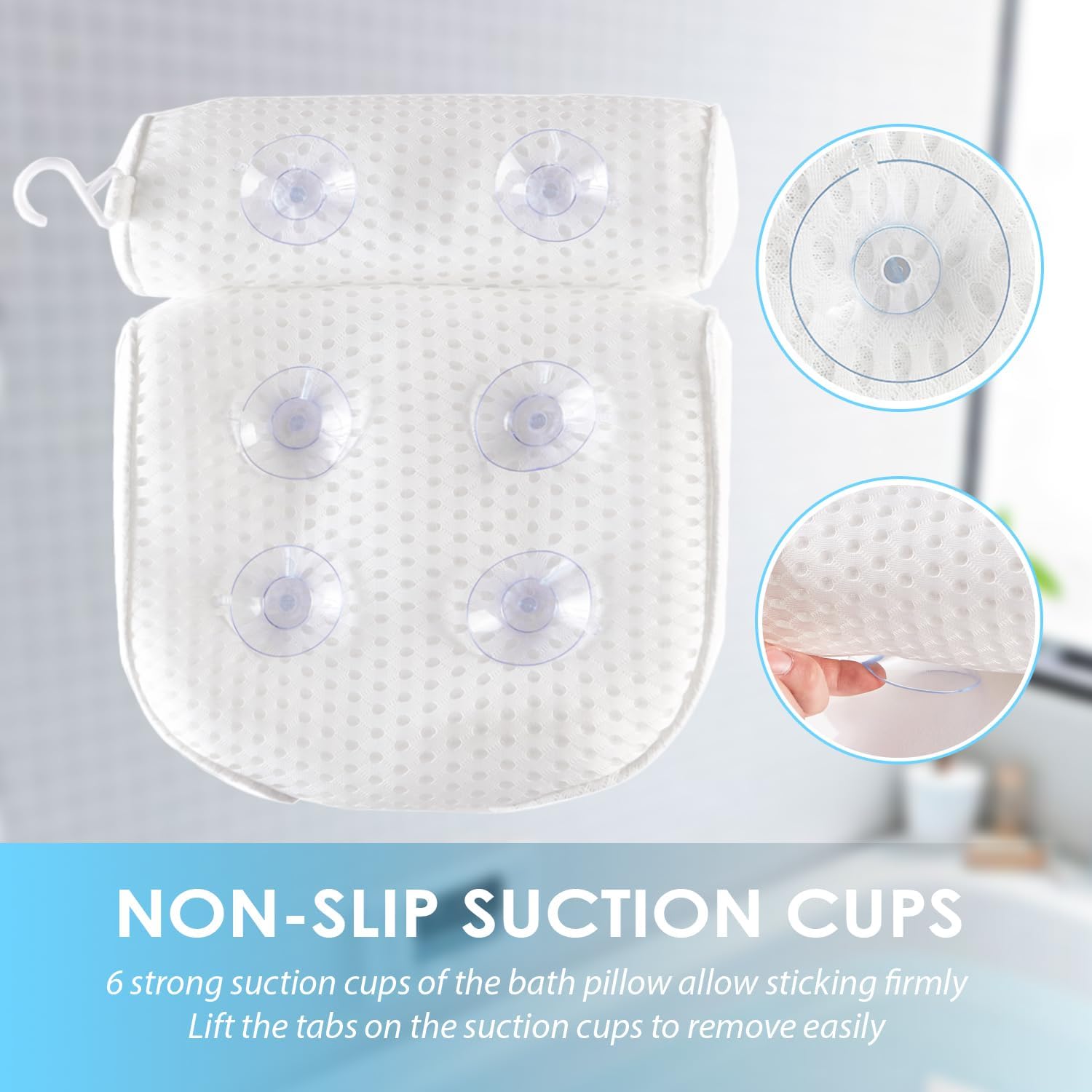 Bath Pillow for Bathtub Support Neck