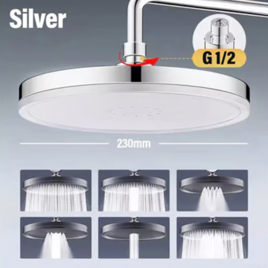 6-Mode Round Rainfall Shower Head