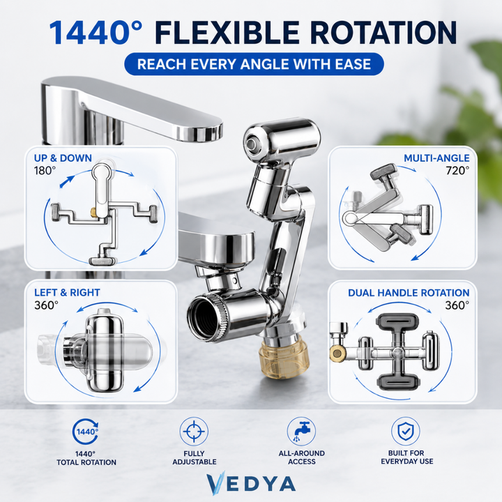 1440° Rotating Faucet Attachment + 2 Replacement  Filter FREE