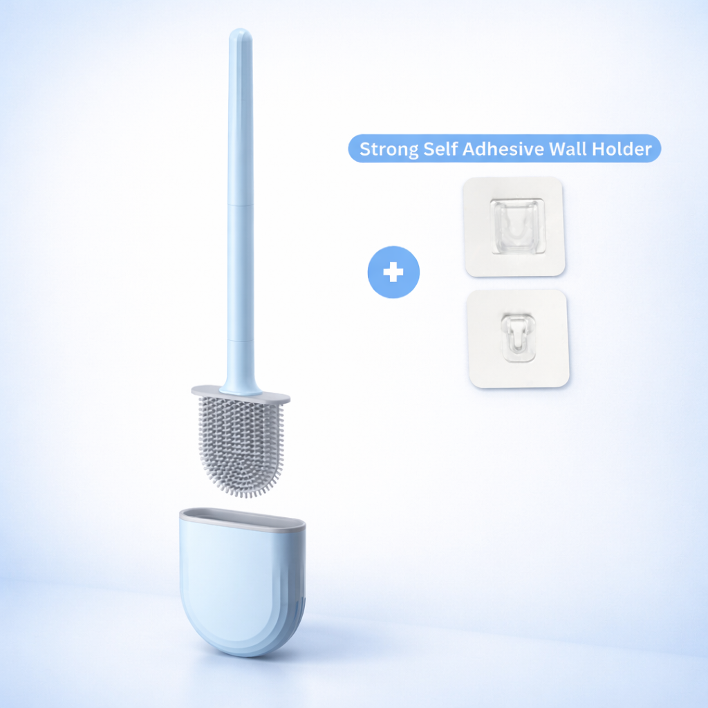 Hygienic Silicone Toilet Brush with Wall Mount