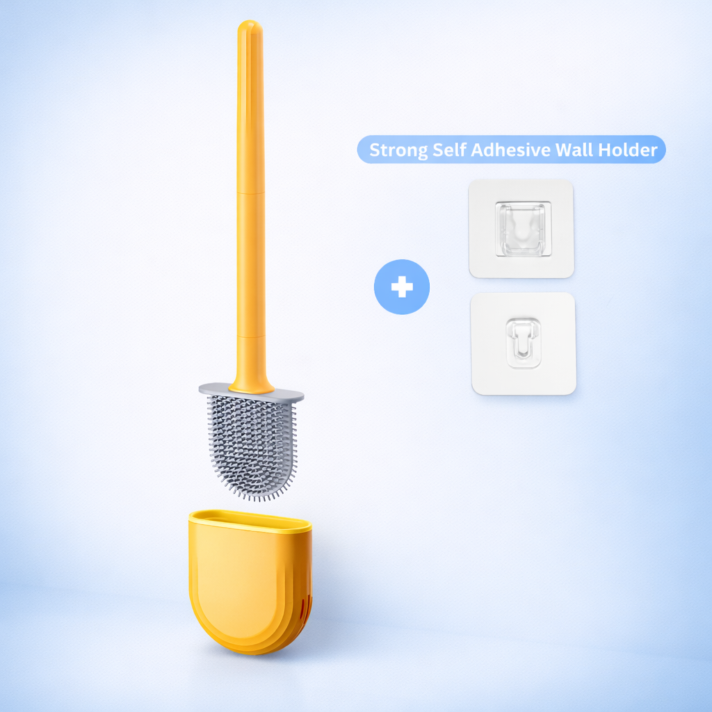 Hygienic Silicone Toilet Brush with Wall Mount