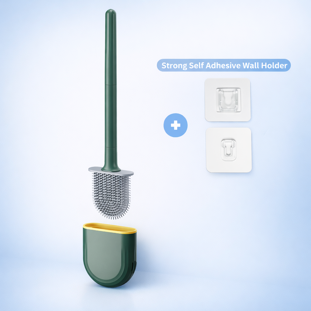 Hygienic Silicone Toilet Brush with Wall Mount
