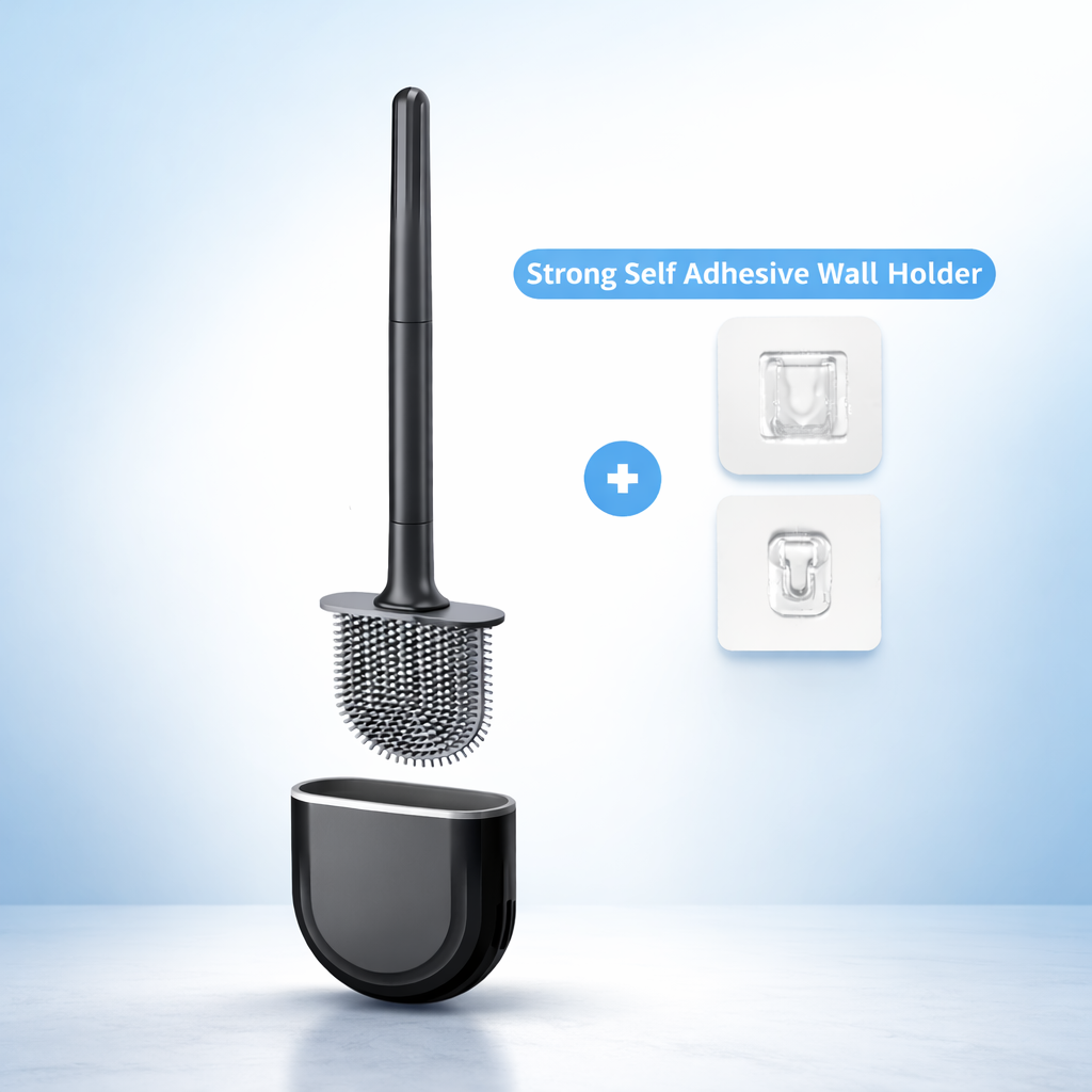 Hygienic Silicone Toilet Brush with Wall Mount