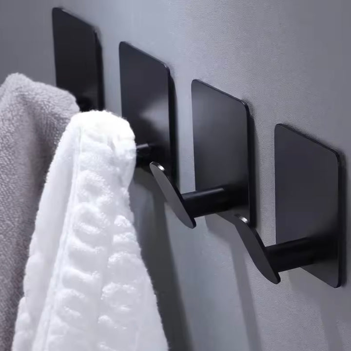 Self-Adhesive Wall Hooks – 4 Pack Stainless Steel