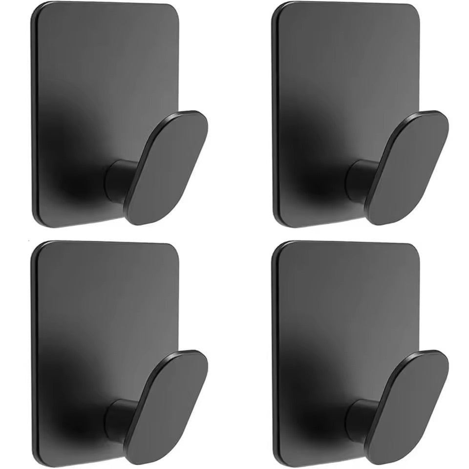 Self-Adhesive Wall Hooks – 4 Pack Stainless Steel
