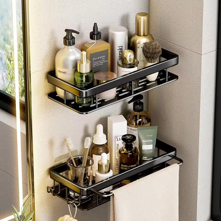 Adhesive Shower Shelf – No Drill Stainless Steel Organizer
