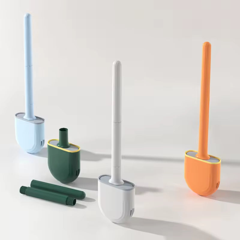 Hygienic Silicone Toilet Brush with Wall Mount