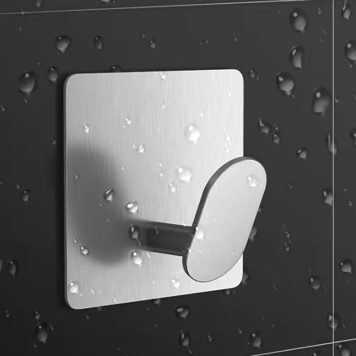 Self-Adhesive Wall Hooks – 4 Pack Stainless Steel