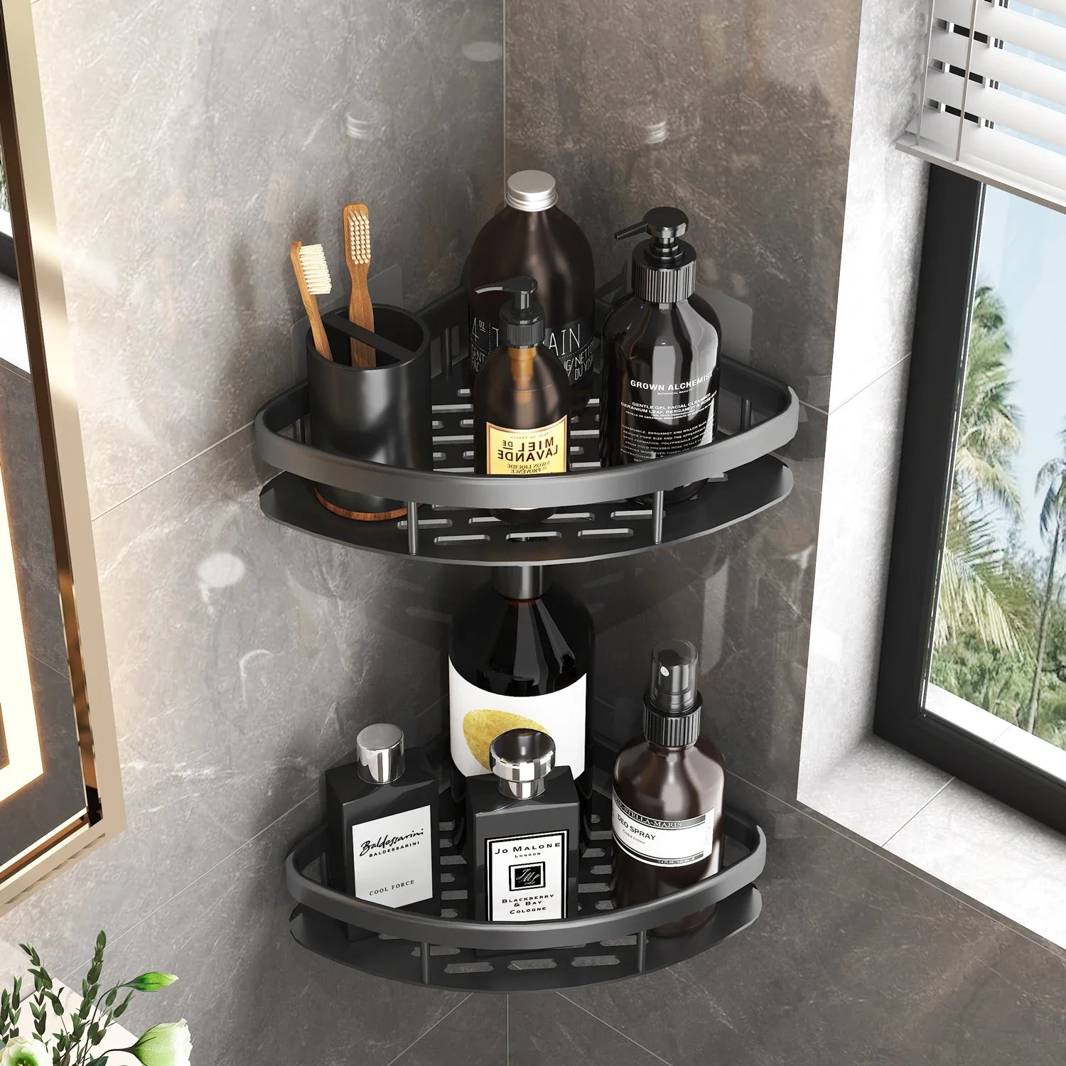 No Drill Corner Shower Shelf – Wall Mount Organizer