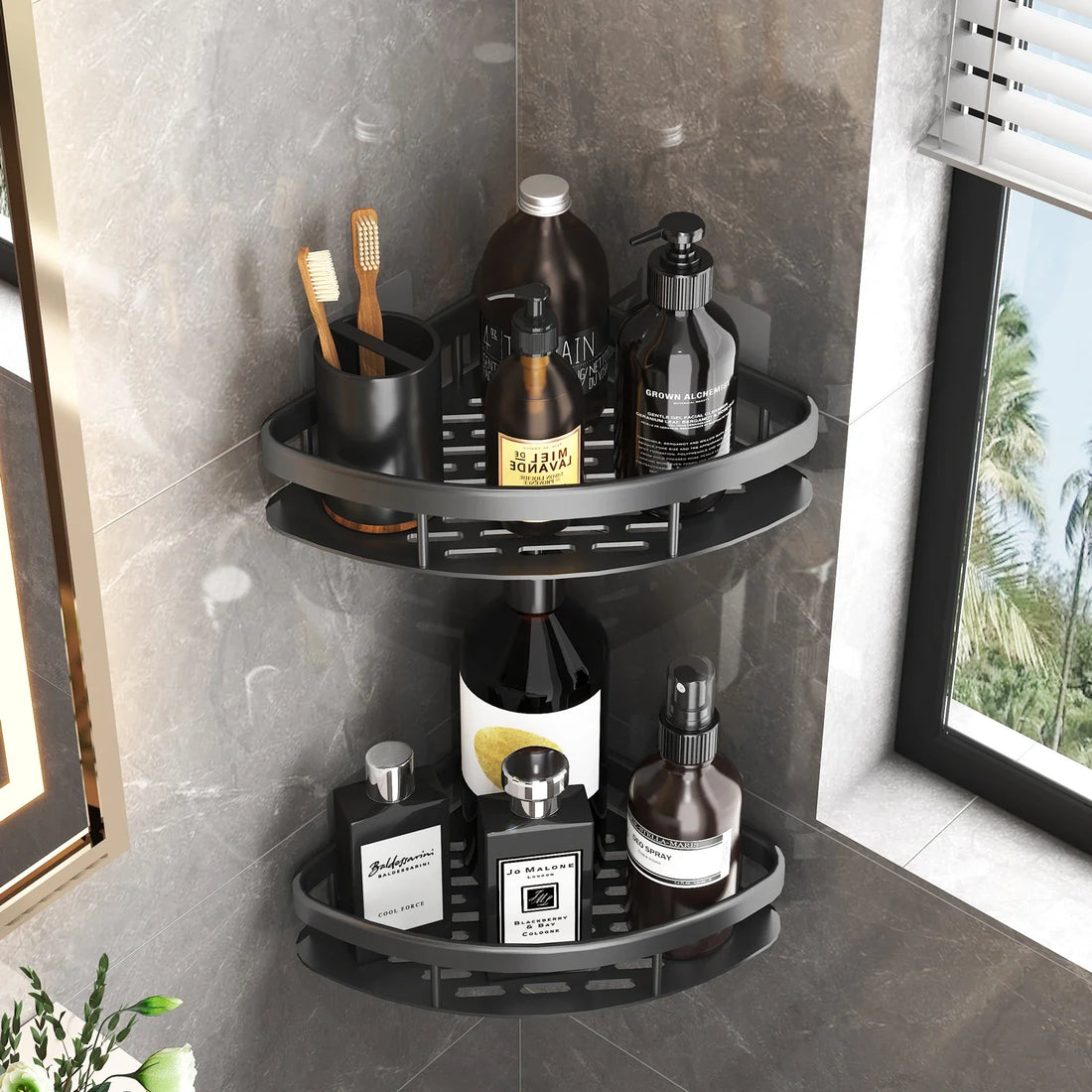 No Drill Corner Shower Shelf – Wall Mount Organizer