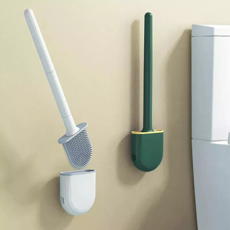 Hygienic Silicone Toilet Brush with Wall Mount