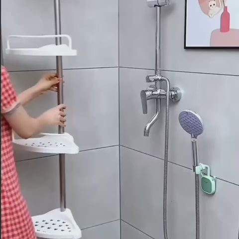 Stainless Steel Telescopic pole with 4 shelves