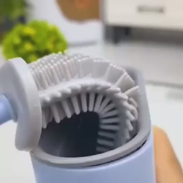 Hygienic Silicone Toilet Brush with Wall Mount