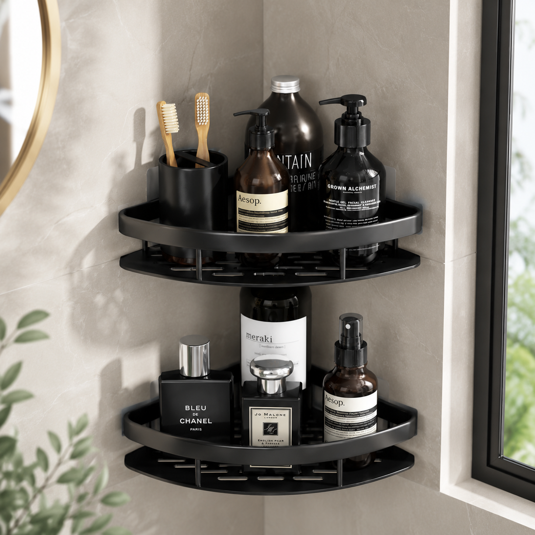 No Drill Corner Shower Shelf – Wall Mount Organizer