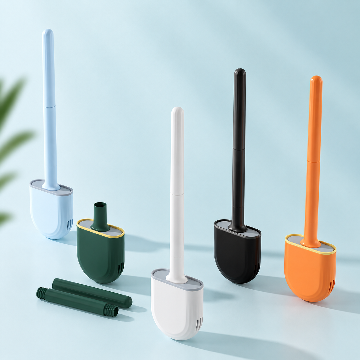 Hygienic Silicone Toilet Brush with Wall Mount