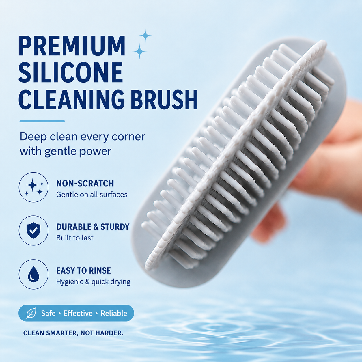 Hygienic Silicone Toilet Brush with Wall Mount